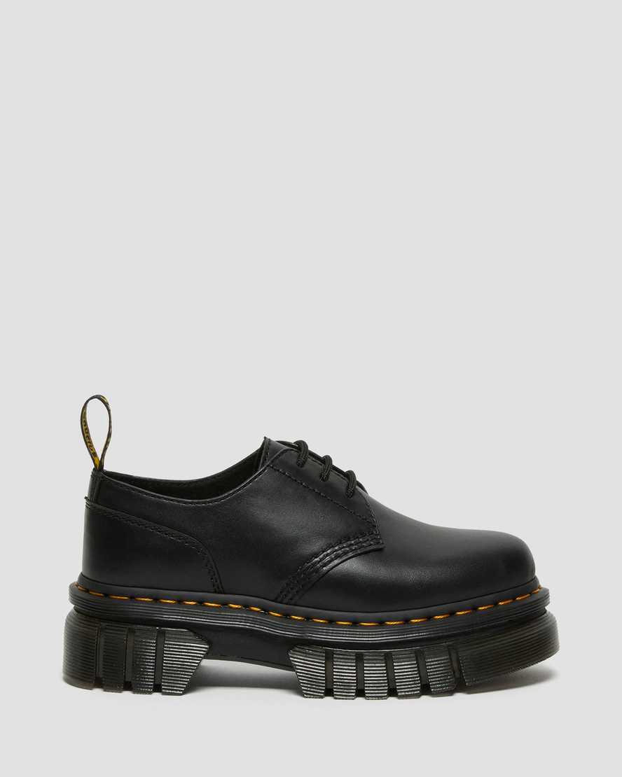 Zapatos Oxford Dr Martens Audrick Nappa Leather Platform Mujer Negras  España |  71046-RNBK