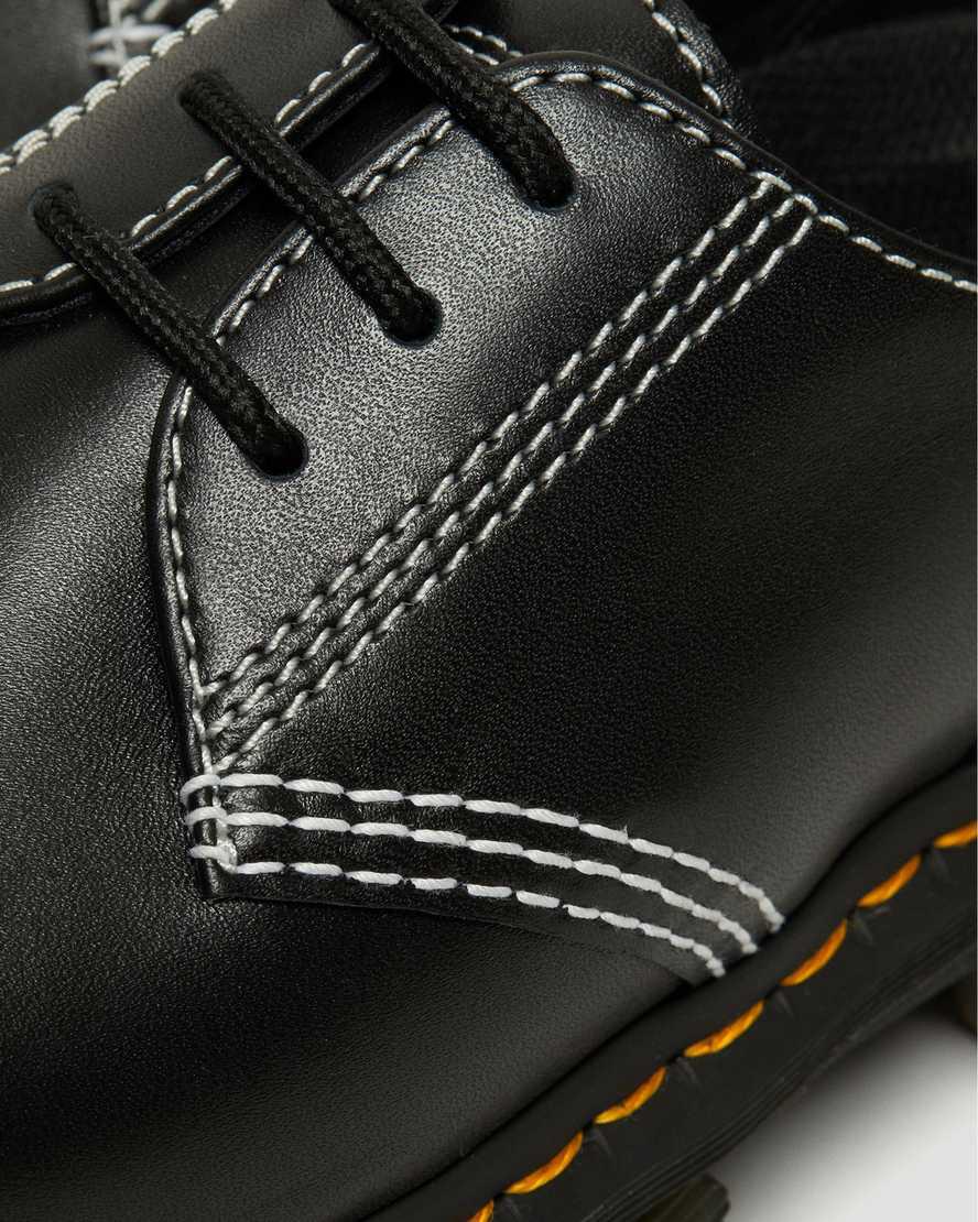 Zapatos Oxford Dr Martens Audrick White Stitch Leather Platform Hombre Negras  España |  18396-OEZM