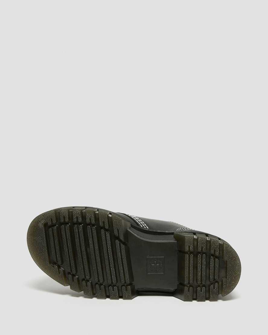 Zapatos Oxford Dr Martens Audrick White Stitch Leather Platform Hombre Negras  España |  18396-OEZM