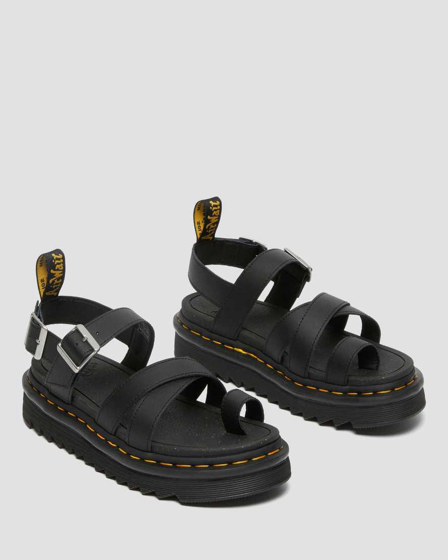 Sandalias De Gladiador Dr Martens Avry Hydro Leather Strap Mujer Negras  España |  04721-FVXS