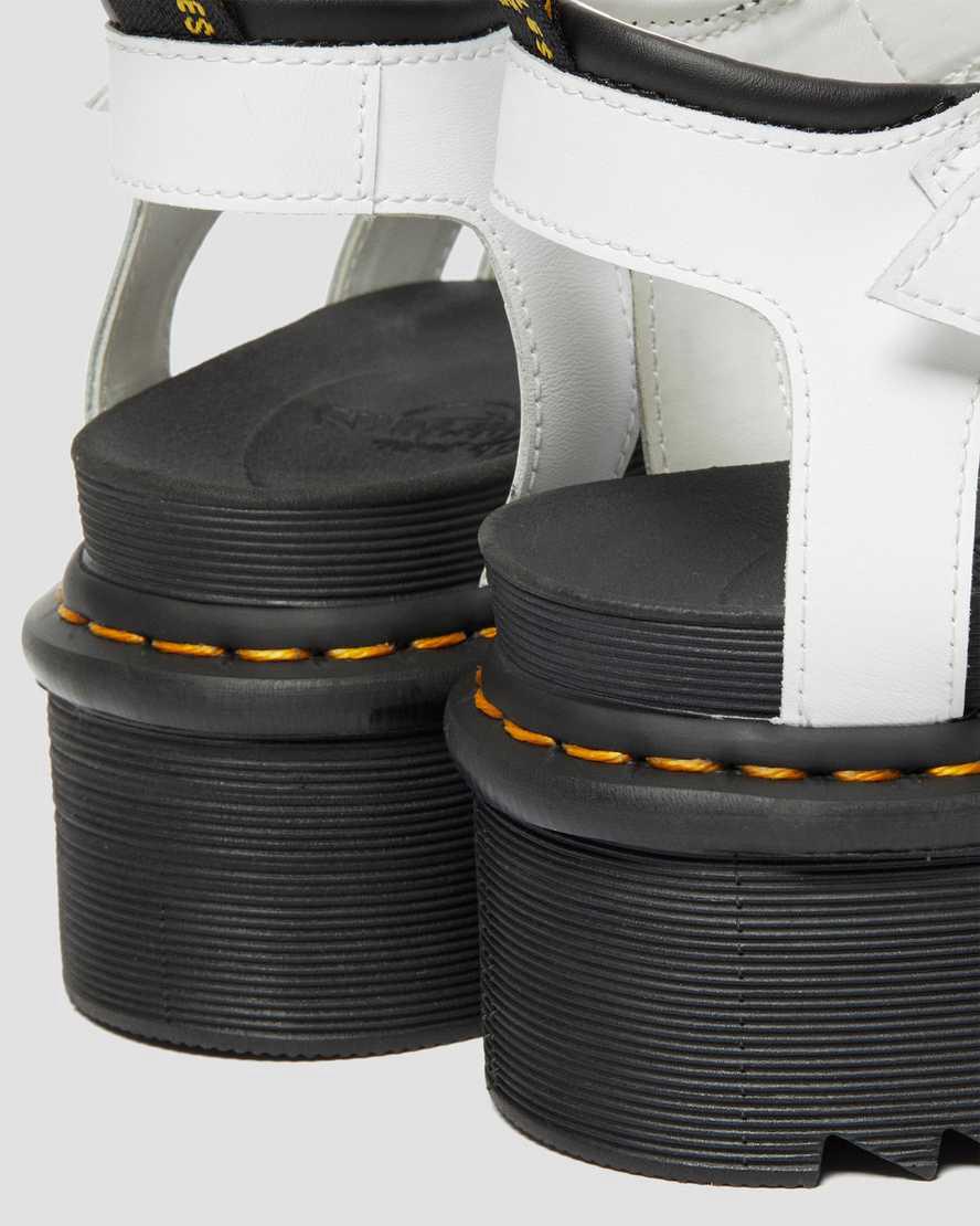 Sandalias De Gladiador Dr Martens Blaire Hydro Leather Platform Strap Mujer Blancas  España |  09536-DRAV
