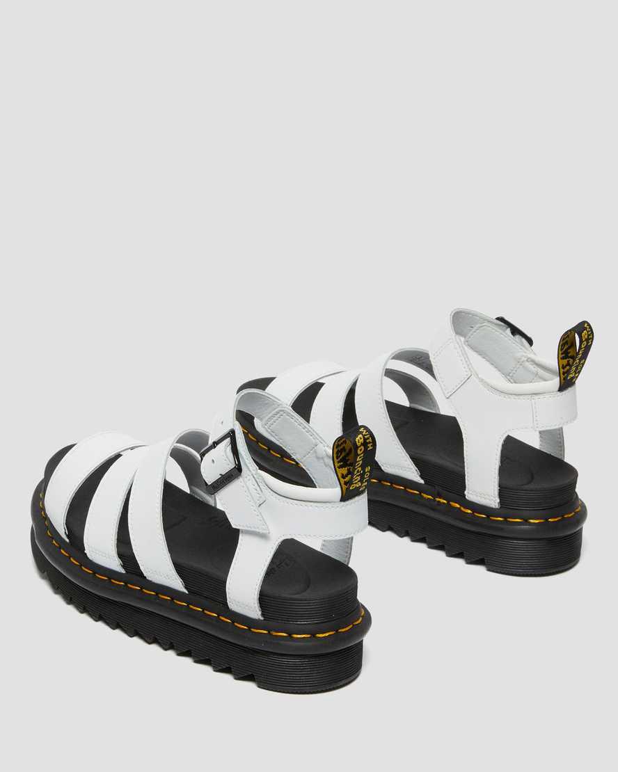 Sandalias De Gladiador Dr Martens Blaire Hydro Leather Strap Mujer Blancas  España |  19263-PSNE