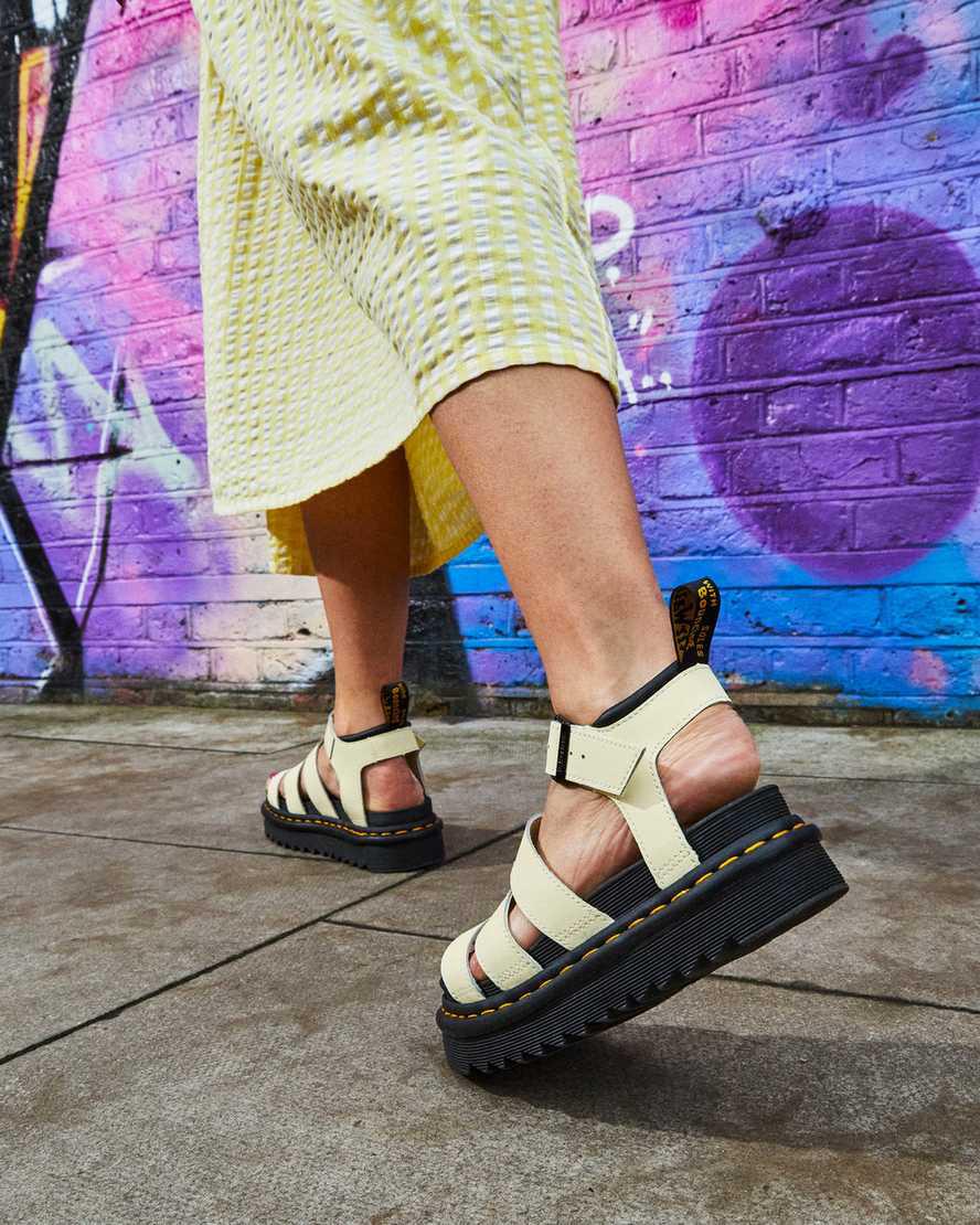 Sandalias De Gladiador Dr Martens Blaire Hydro Leather Strap Mujer Marrones Creme  España |  48276-NSQZ