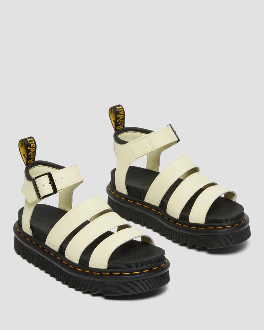 Sandalias De Gladiador Dr Martens Blaire Hydro Leather Strap Mujer Marrones Creme  España |  48276-NSQZ