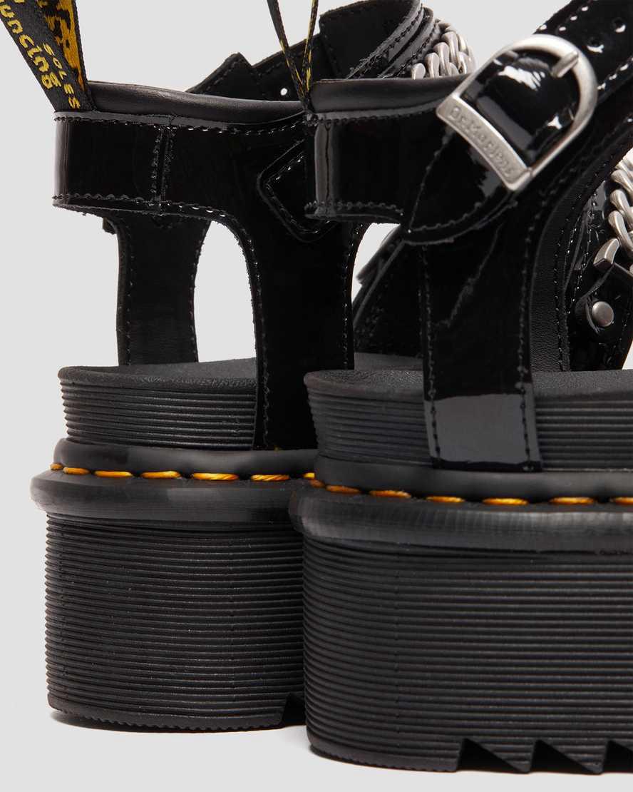 Sandalias De Gladiador Dr Martens Blaire II Chain Patent Leather Platform Strap Mujer Negras  España |  76930-NLJS