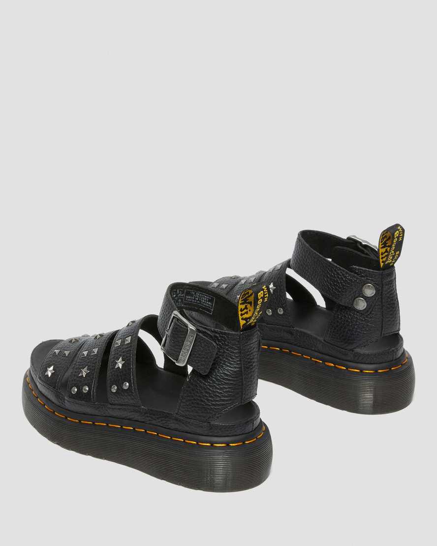 Sandalias De Gladiador Dr Martens Clarissa Milled Nappa Platform Strap Mujer Negras  España |  03684-ZQWU