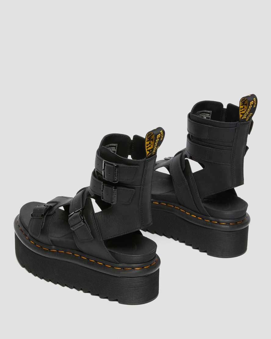 Sandalias De Gladiador Dr Martens Giavanna Leather Platform Mujer Negras  España |  27841-PCXV