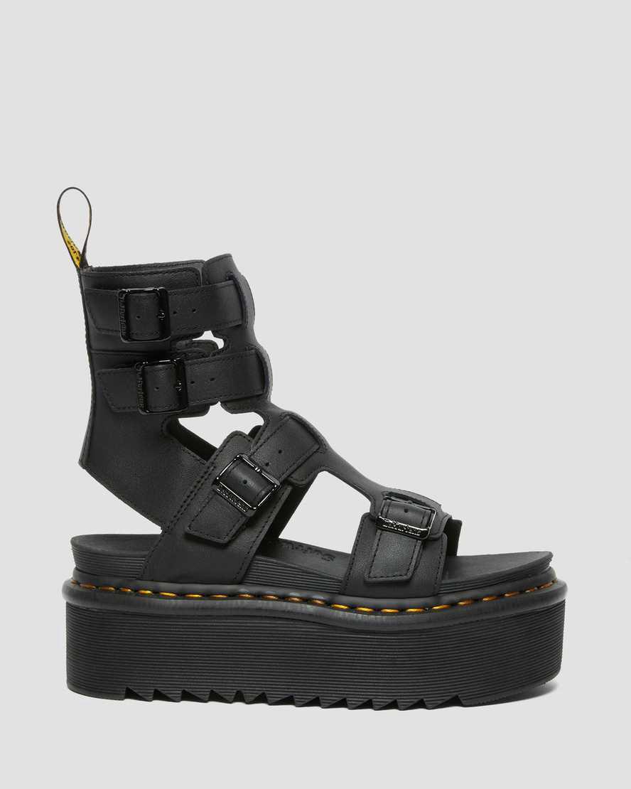 Sandalias De Gladiador Dr Martens Giavanna Leather Platform Mujer Negras  España |  27841-PCXV