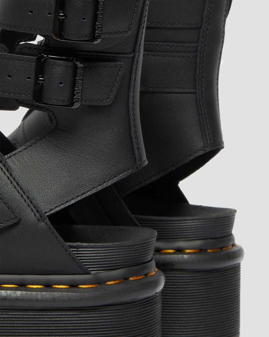 Sandalias De Gladiador Dr Martens Giavanna Leather Platform Mujer Negras  España |  27841-PCXV