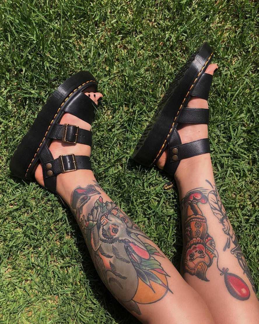 Sandalias De Gladiador Dr Martens Gryphon Platform Mujer Negras  España |  57620-KQSC
