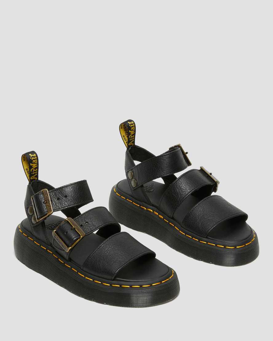 Sandalias De Gladiador Dr Martens Gryphon Platform Mujer Negras  España |  57620-KQSC