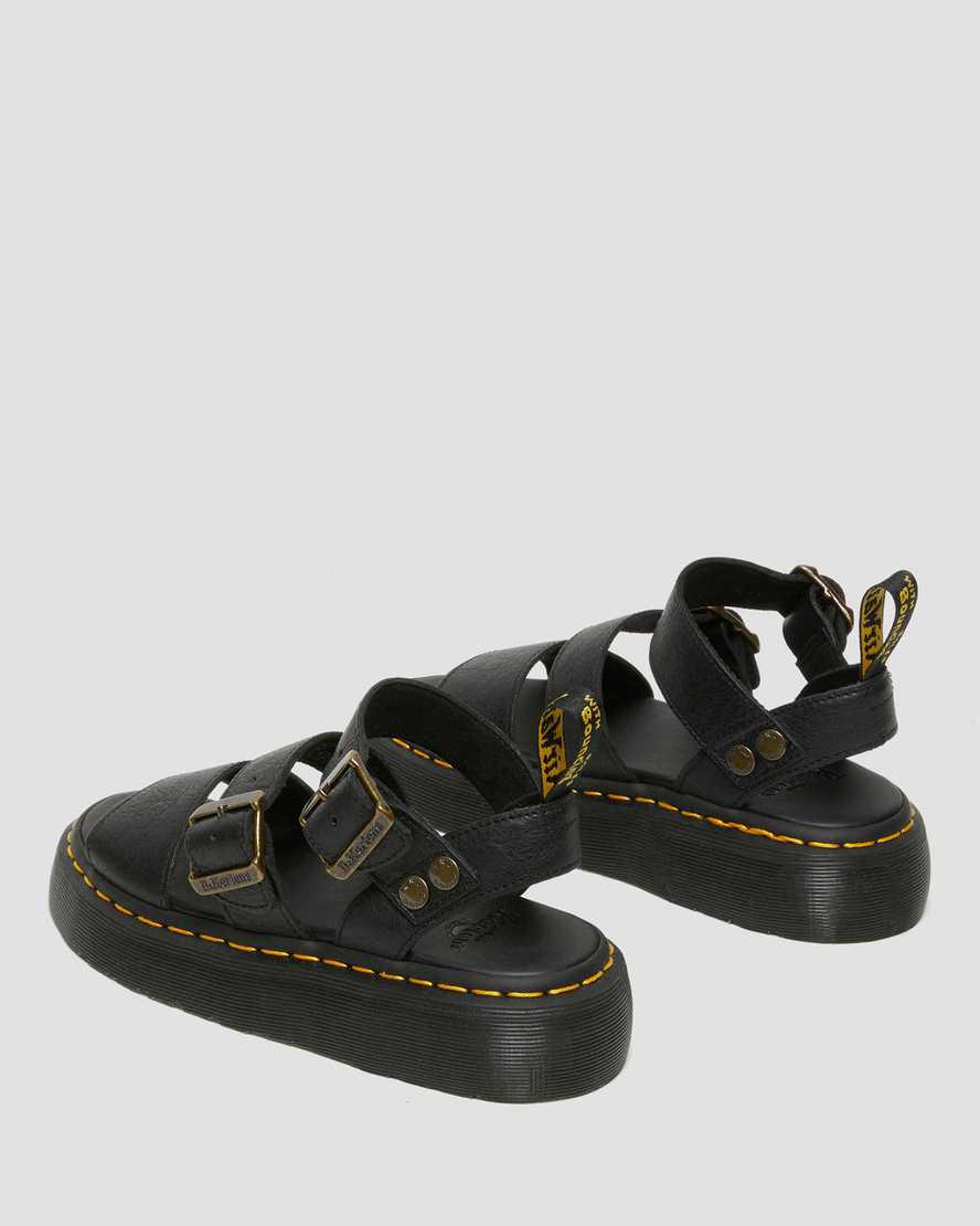 Sandalias De Gladiador Dr Martens Gryphon Platform Mujer Negras  España |  57620-KQSC