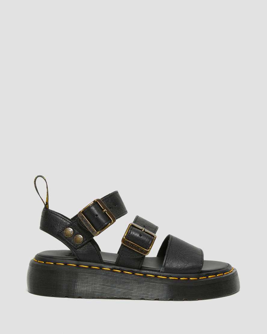 Sandalias De Gladiador Dr Martens Gryphon Platform Mujer Negras  España |  57620-KQSC