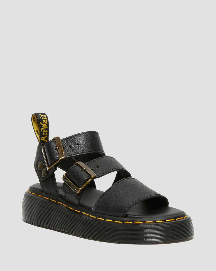 Sandalias De Gladiador Dr Martens Gryphon Platform Mujer Negras  España |  57620-KQSC