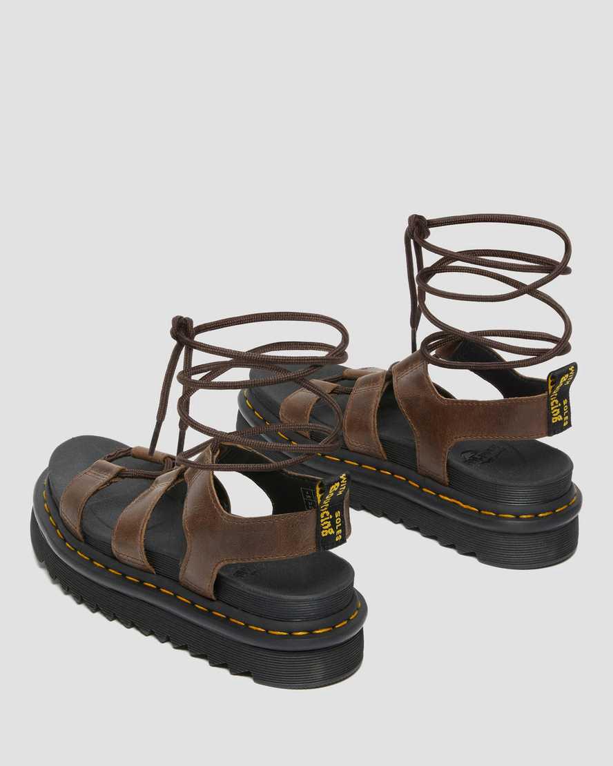 Sandalias De Gladiador Dr Martens Nartilla Illusion Leather Mujer Marrones Oscuro  España |  86243-RHTV