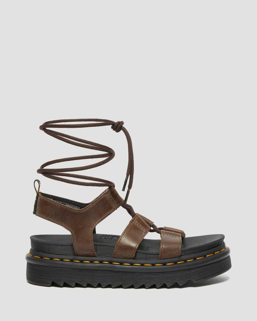 Sandalias De Gladiador Dr Martens Nartilla Illusion Leather Mujer Marrones Oscuro  España |  86243-RHTV