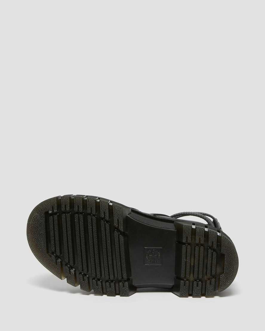 Sandalias De Gladiador Dr Martens Ricki Nappa Lux Leather Platform Mujer Negras  España |  74160-BMEK