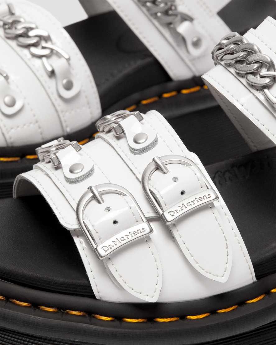 Sandalias De Gladiador Dr Martens Voss II Chain Patent Leather Platform Mujer Blancas  España |  73856-HJAT
