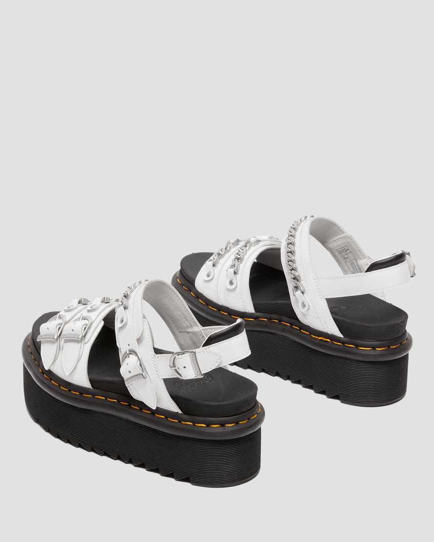 Sandalias De Gladiador Dr Martens Voss II Chain Patent Leather Platform Mujer Blancas  España |  73856-HJAT