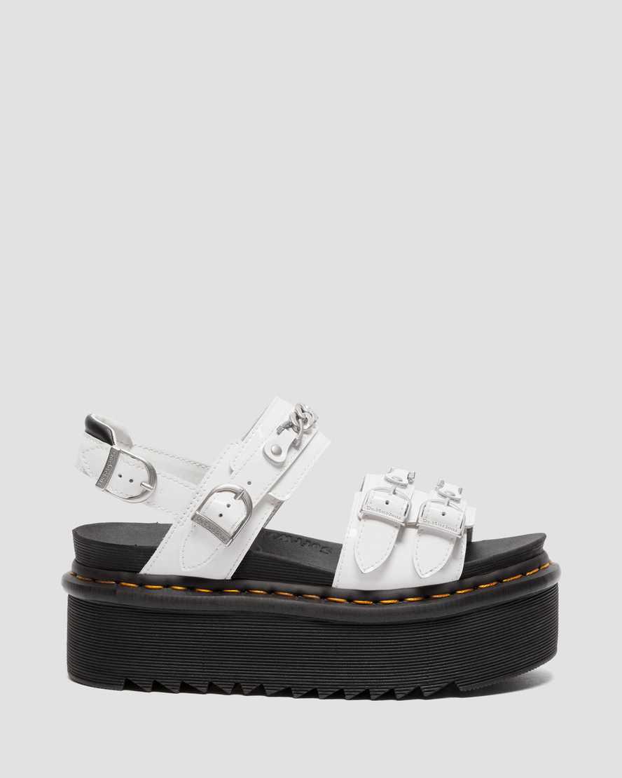 Sandalias De Gladiador Dr Martens Voss II Chain Patent Leather Platform Mujer Blancas  España |  73856-HJAT