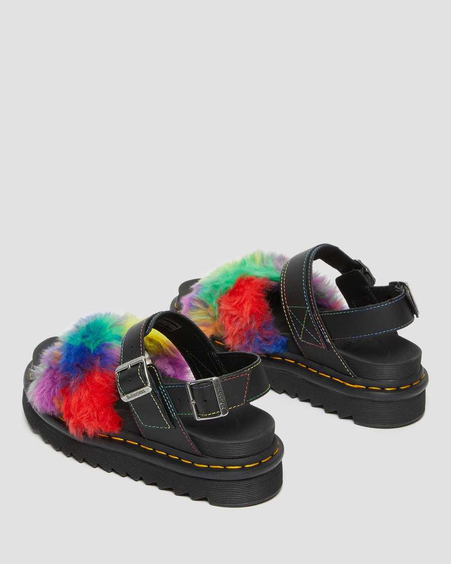 Sandalias De Gladiador Dr Martens Voss II Fluffy Faux Fur Strap Mujer Multicolor  España |  95712-RHXA