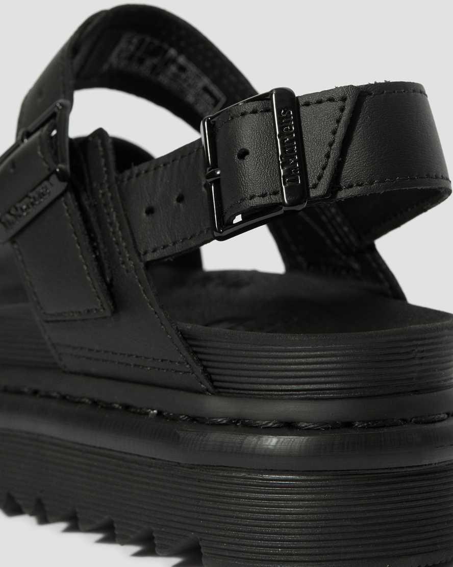 Sandalias De Gladiador Dr Martens Voss Leather Strap Mujer Negras  España |  26845-SVHO