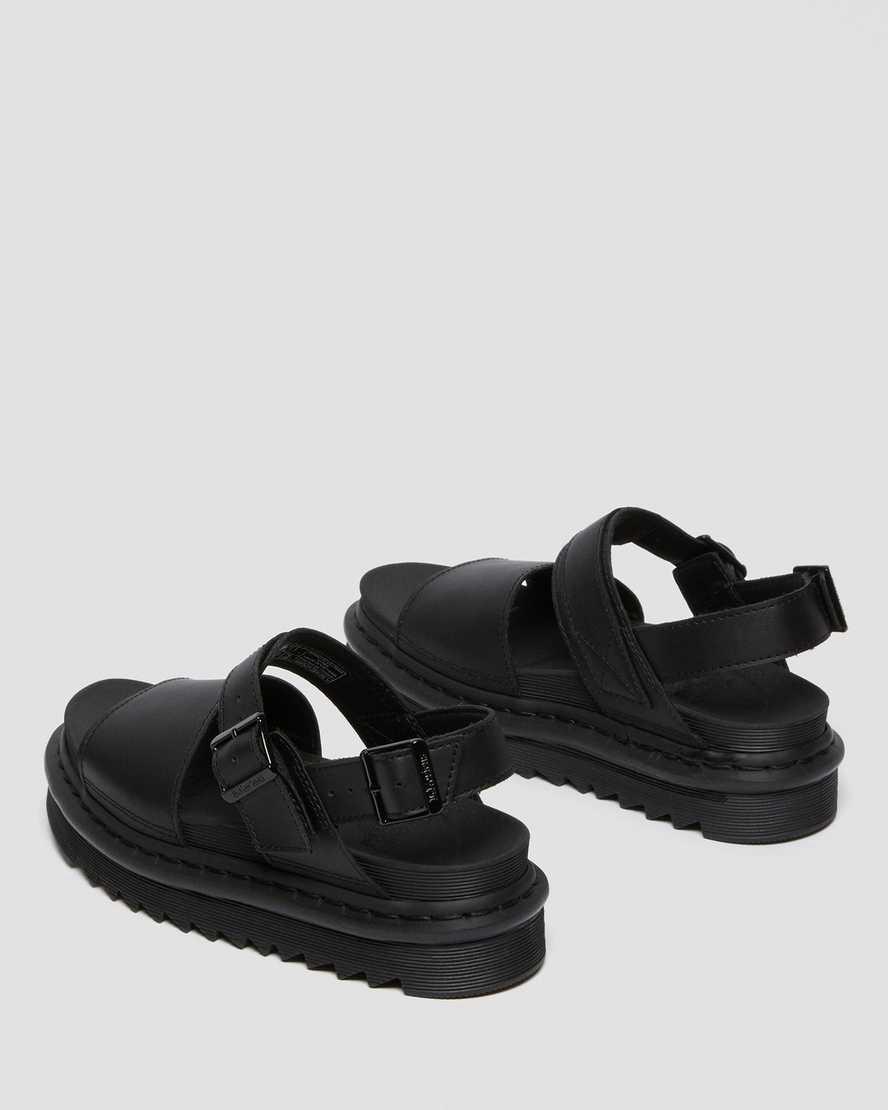 Sandalias De Gladiador Dr Martens Voss Leather Strap Mujer Negras  España |  26845-SVHO