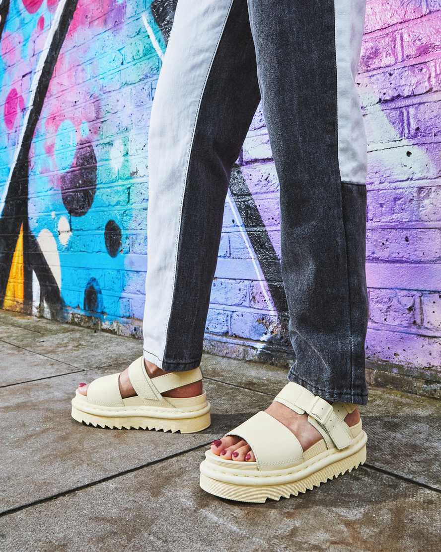 Sandalias De Gladiador Dr Martens Voss Leather Strap Mujer Marrones Creme  España |  45612-KMVB