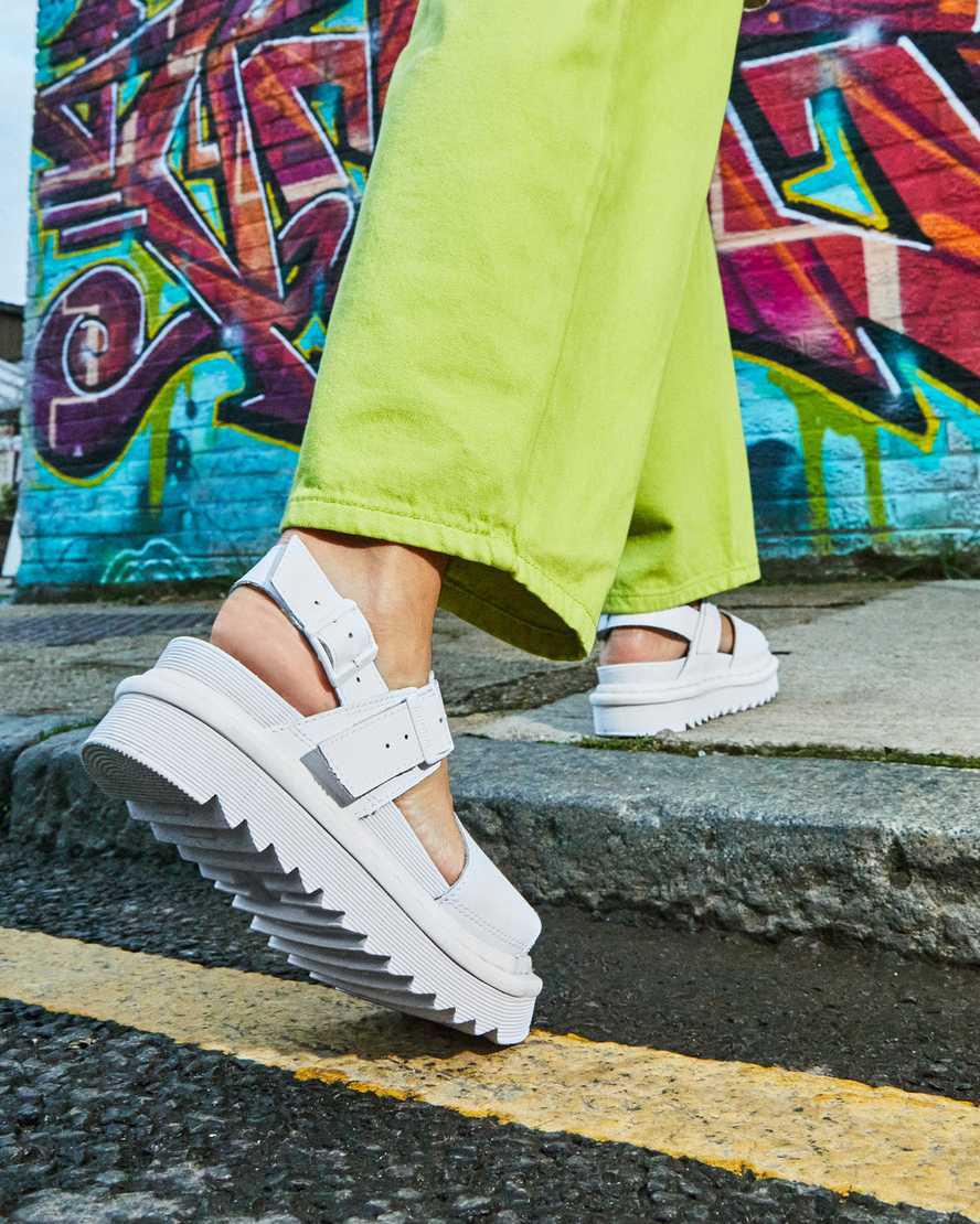 Sandalias De Gladiador Dr Martens Voss Mono Hydro Leather Strap Mujer Blancas  España |  98013-XBSK