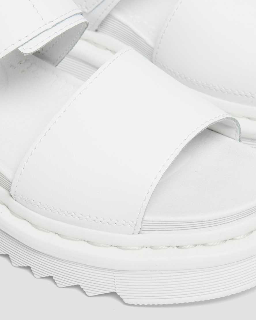 Sandalias De Gladiador Dr Martens Voss Mono Hydro Leather Strap Mujer Blancas  España |  98013-XBSK