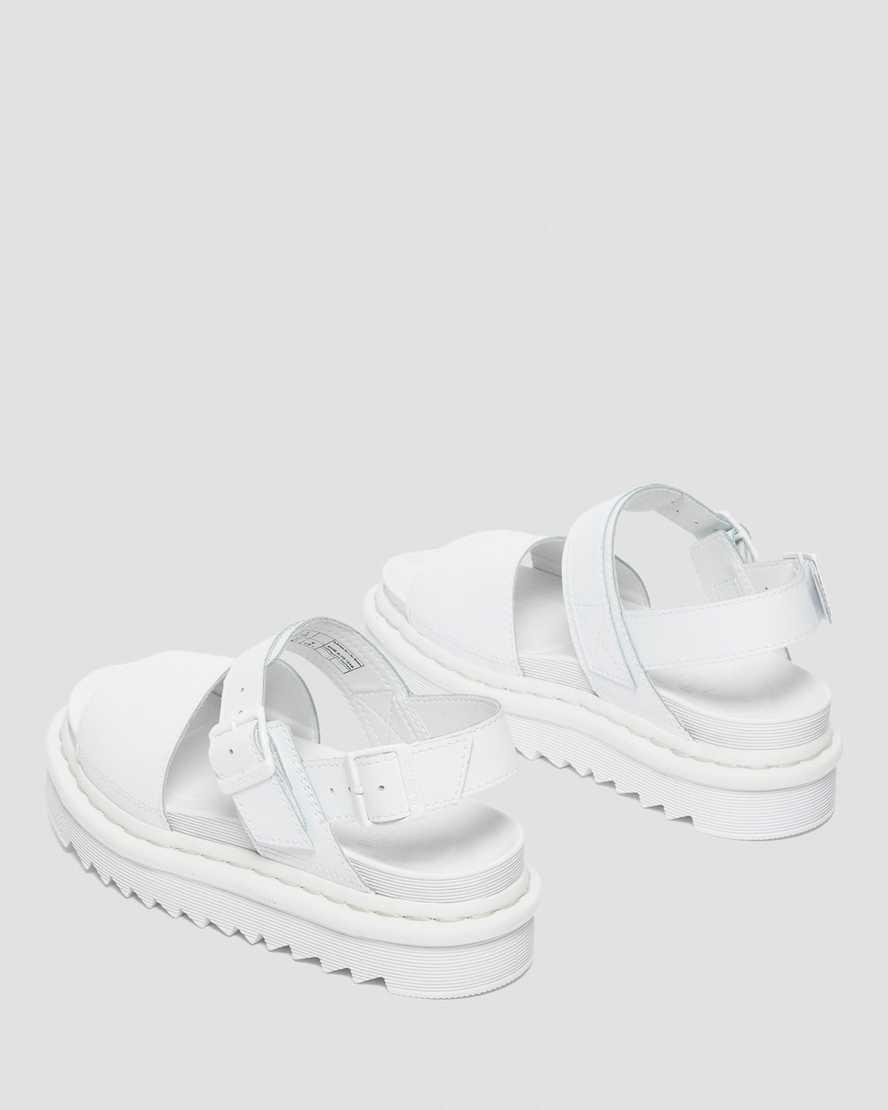 Sandalias De Gladiador Dr Martens Voss Mono Hydro Leather Strap Mujer Blancas  España |  98013-XBSK