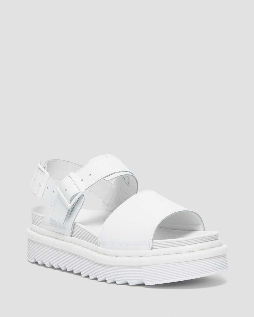 Sandalias De Gladiador Dr Martens Voss Mono Hydro Leather Strap Mujer Blancas  España |  98013-XBSK