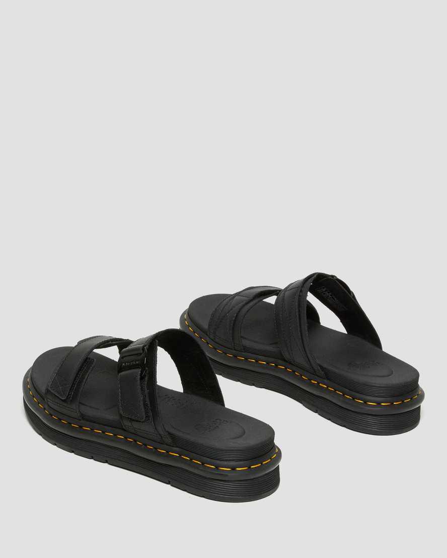 Sandalias Dr Martens Chilton Leather Slide Hombre Negras  España |  31068-AXDO