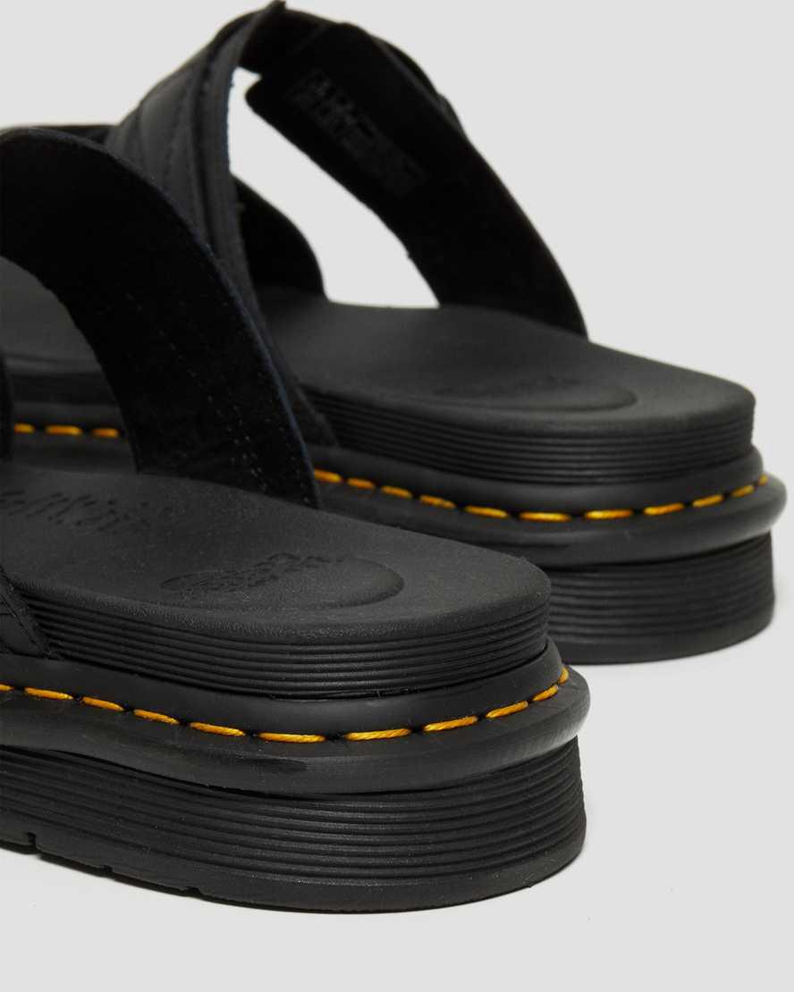 Sandalias Dr Martens Chilton Leather Slide Hombre Negras  España |  31068-AXDO