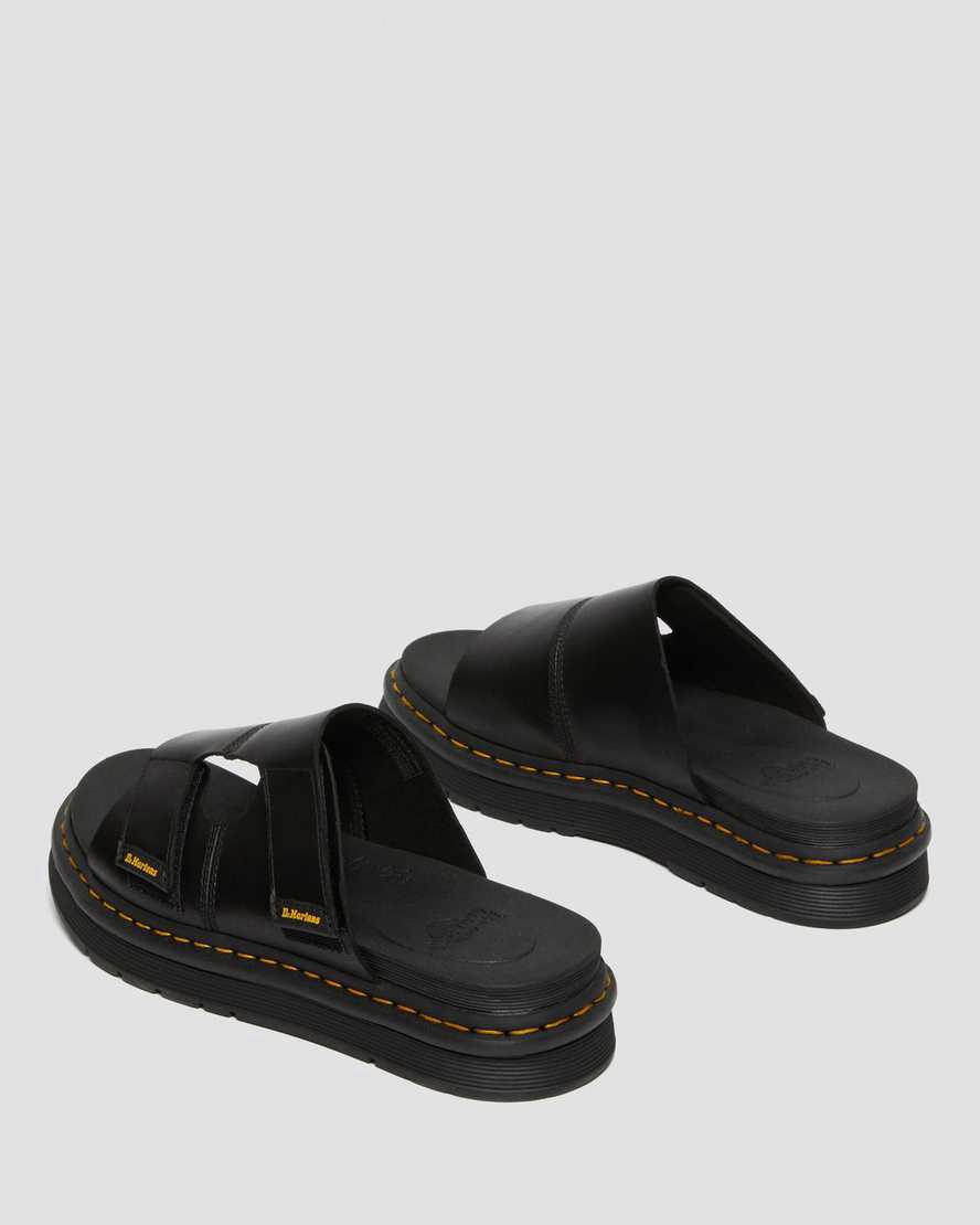 Sandalias Dr Martens Daxton Leather Slide Hombre Negras  España |  21398-WKBO