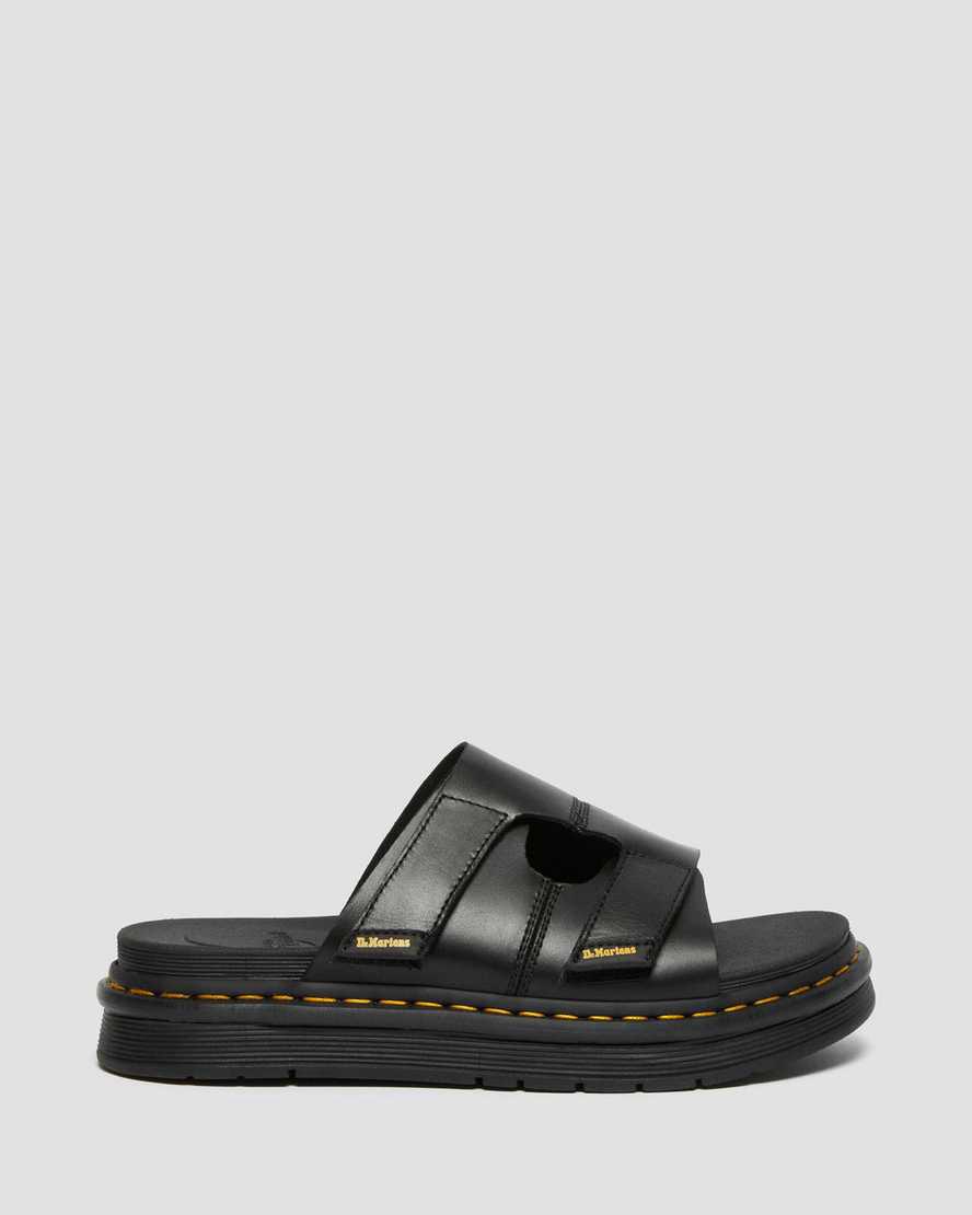 Sandalias Dr Martens Daxton Leather Slide Hombre Negras  España |  21398-WKBO