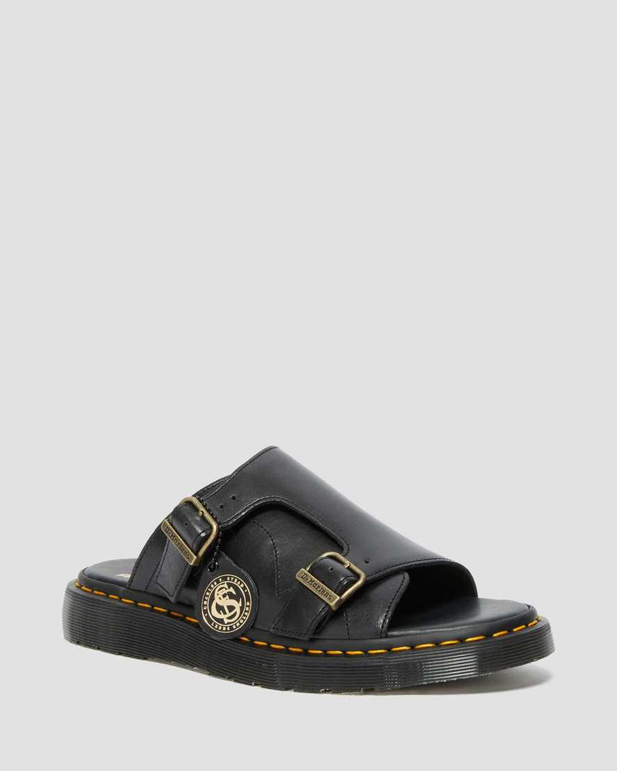 Sandalias Dr Martens Dayne Made in England Leather Slide Hombre Negras  España |  48126-QXDL