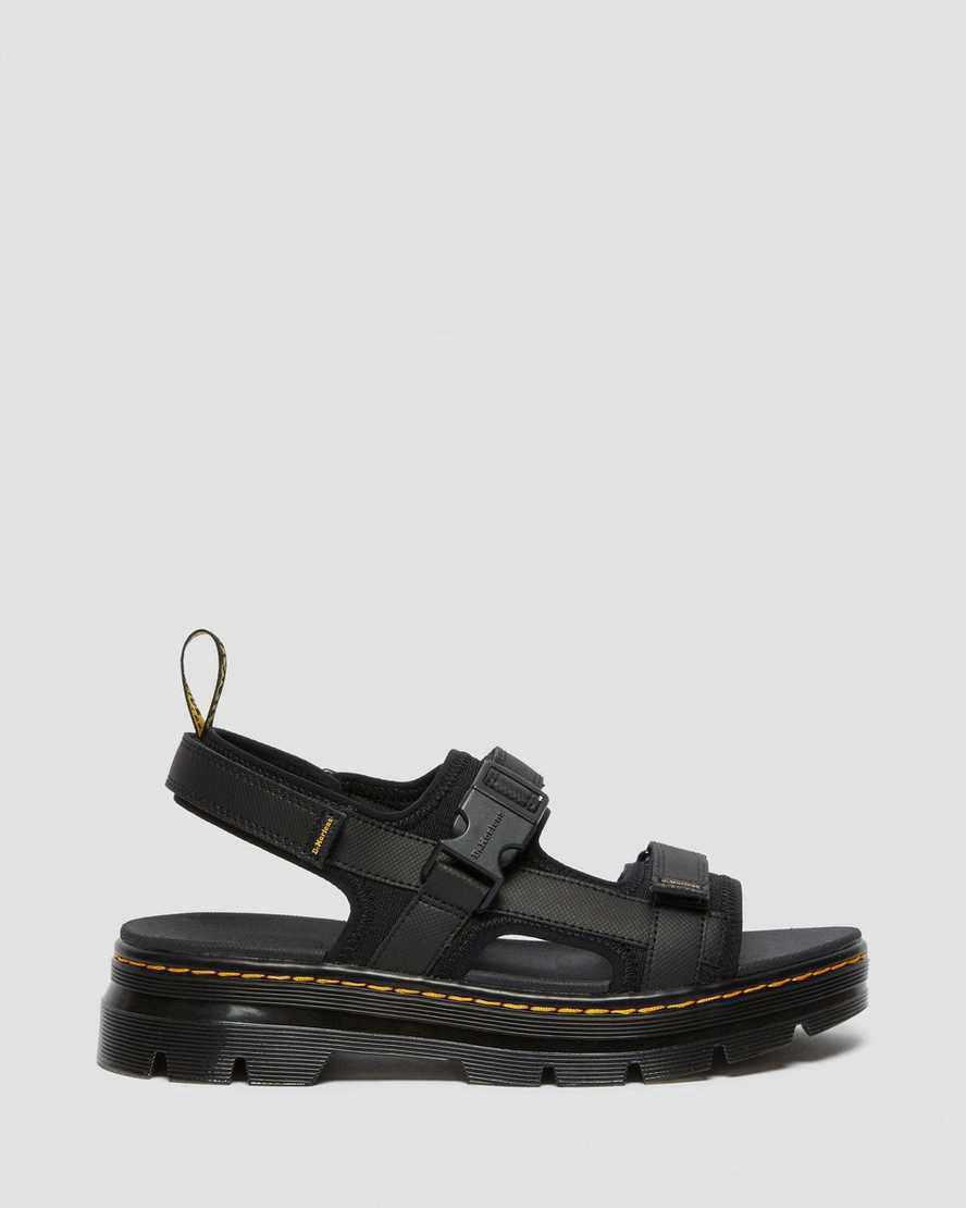 Sandalias Dr Martens Forster Webbing Hombre Negras  España |  28619-BGTE