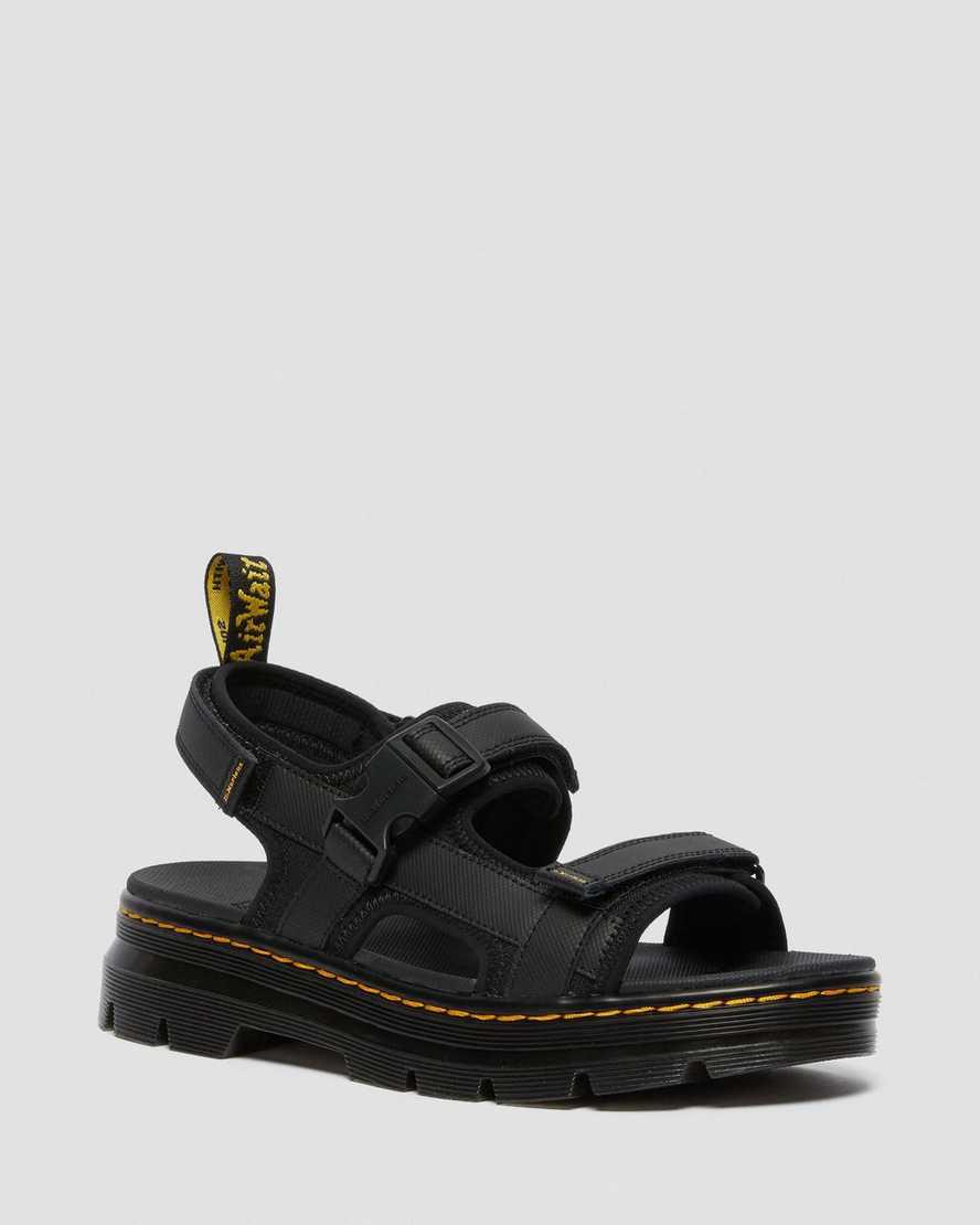 Sandalias Dr Martens Forster Webbing Hombre Negras  España |  28619-BGTE