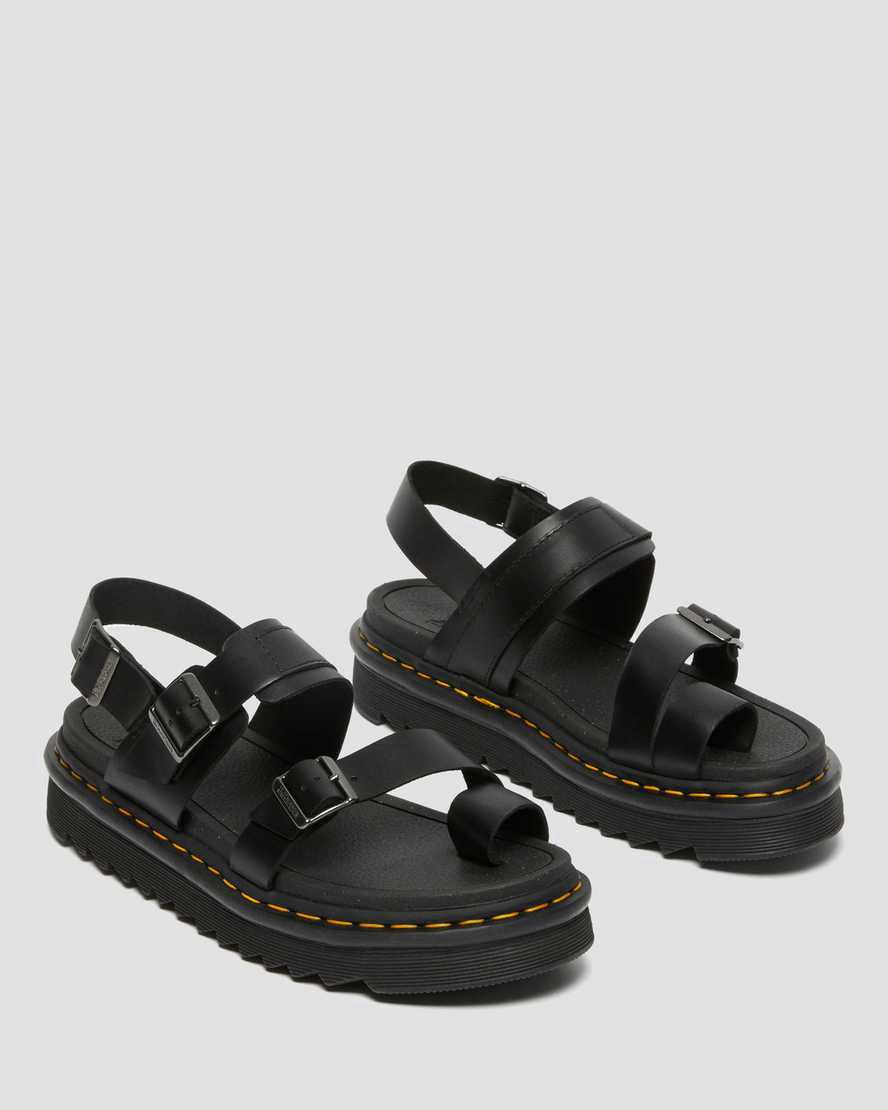 Sandalias Dr Martens Fynn Leather Strap Hombre Negras  España |  24867-PYWO