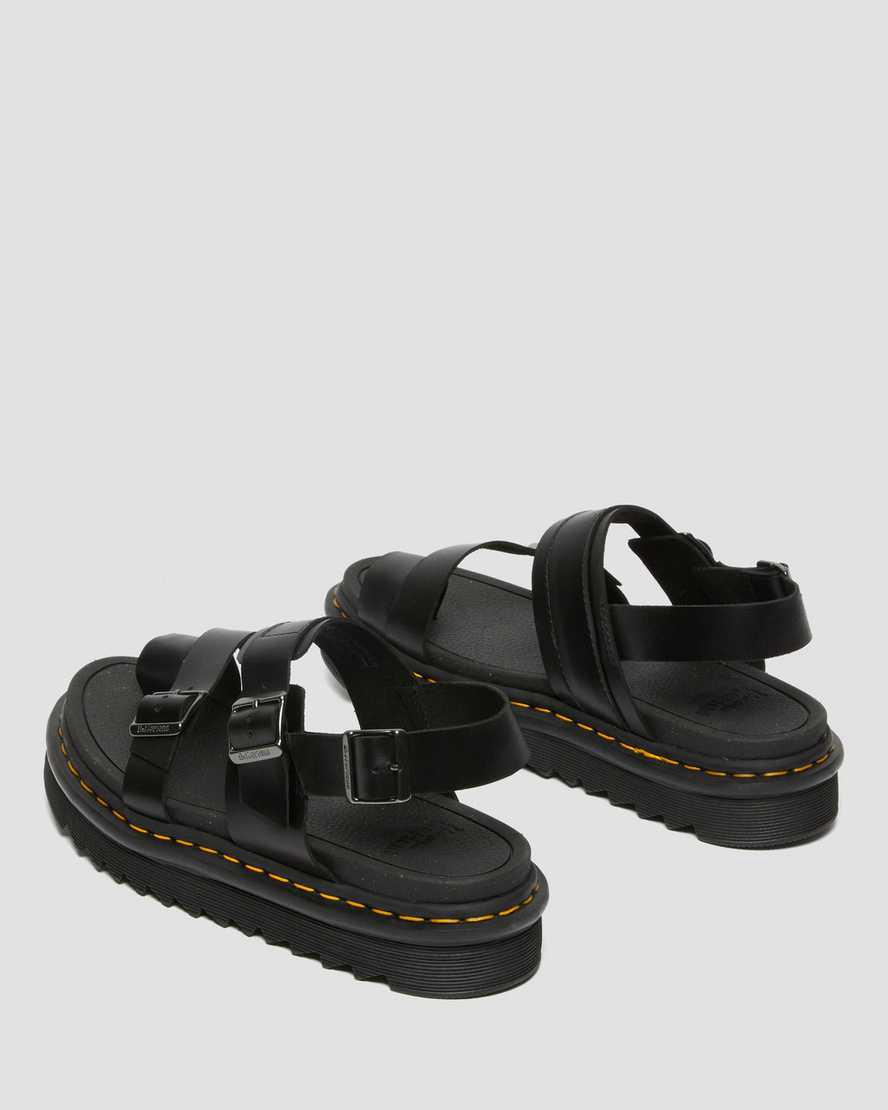 Sandalias Dr Martens Fynn Leather Strap Hombre Negras  España |  24867-PYWO