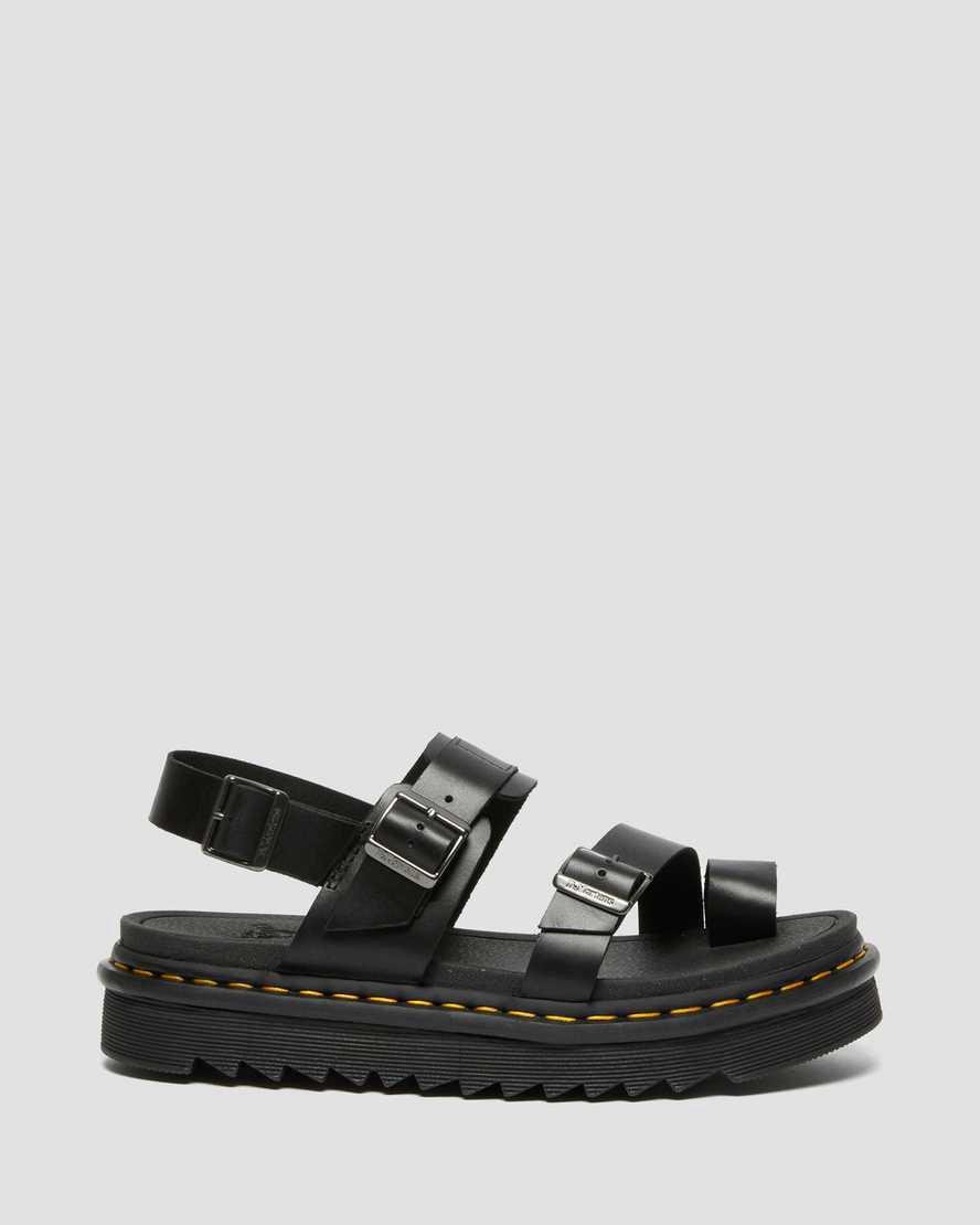 Sandalias Dr Martens Fynn Leather Strap Hombre Negras  España |  24867-PYWO