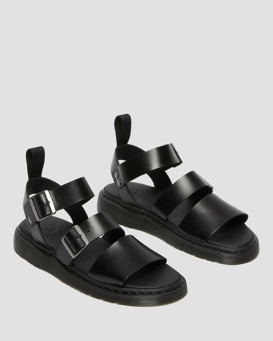 Sandalias Dr Martens Gryphon Brando Leather Gladiator Hombre Negras  España |  51362-PGQL