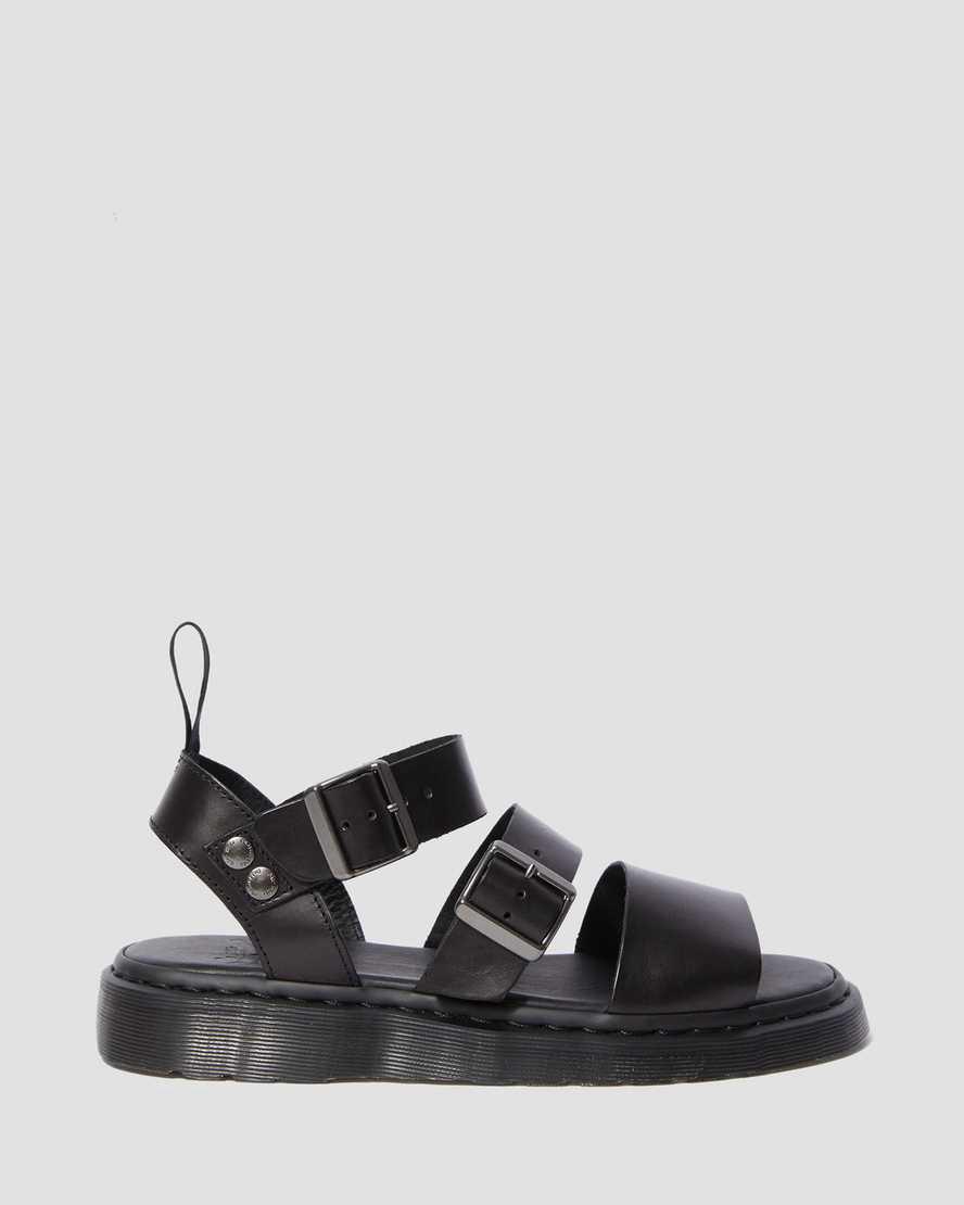 Sandalias Dr Martens Gryphon Brando Leather Gladiator Hombre Negras  España |  51362-PGQL