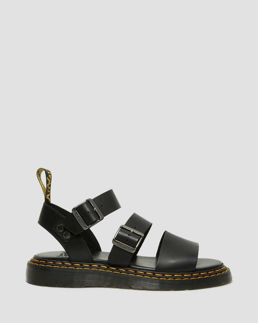 Sandalias Dr Martens Gryphon Double Stitch Brando Leather Hombre Negras  España |  56842-QMDF