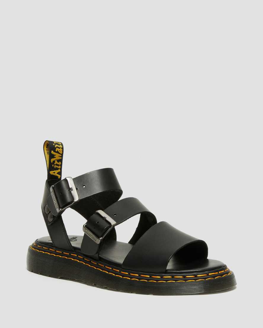 Sandalias Dr Martens Gryphon Double Stitch Brando Leather Hombre Negras  España |  56842-QMDF