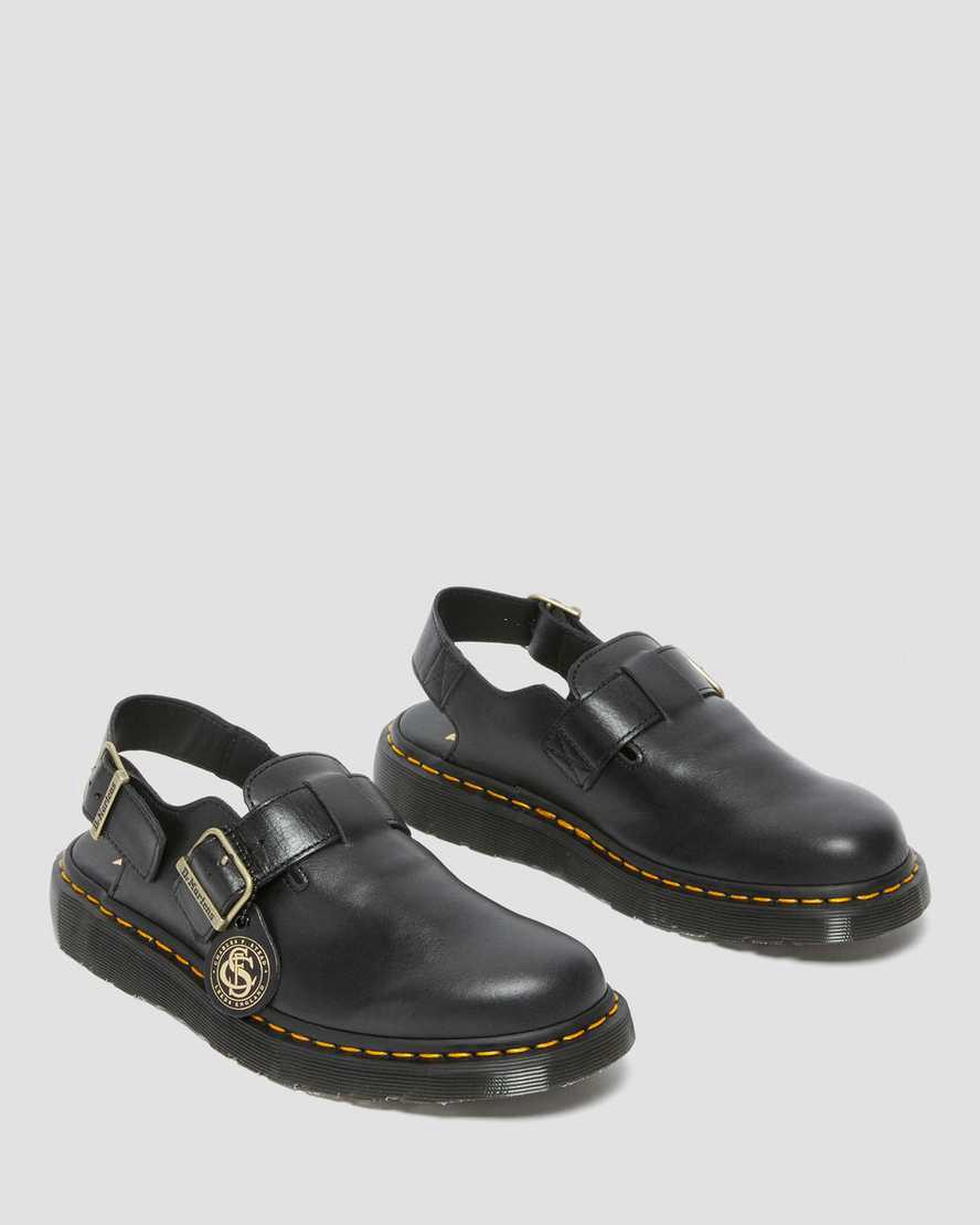 Sandalias Dr Martens Jorge Made in England Leather Slingbacks Hombre Negras  España |  47318-JFEO