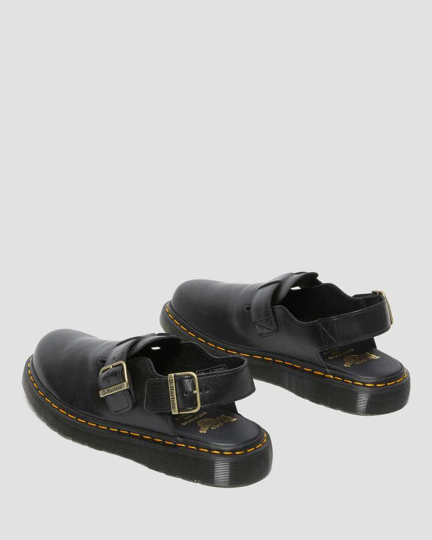 Sandalias Dr Martens Jorge Made in England Leather Slingbacks Hombre Negras  España |  47318-JFEO