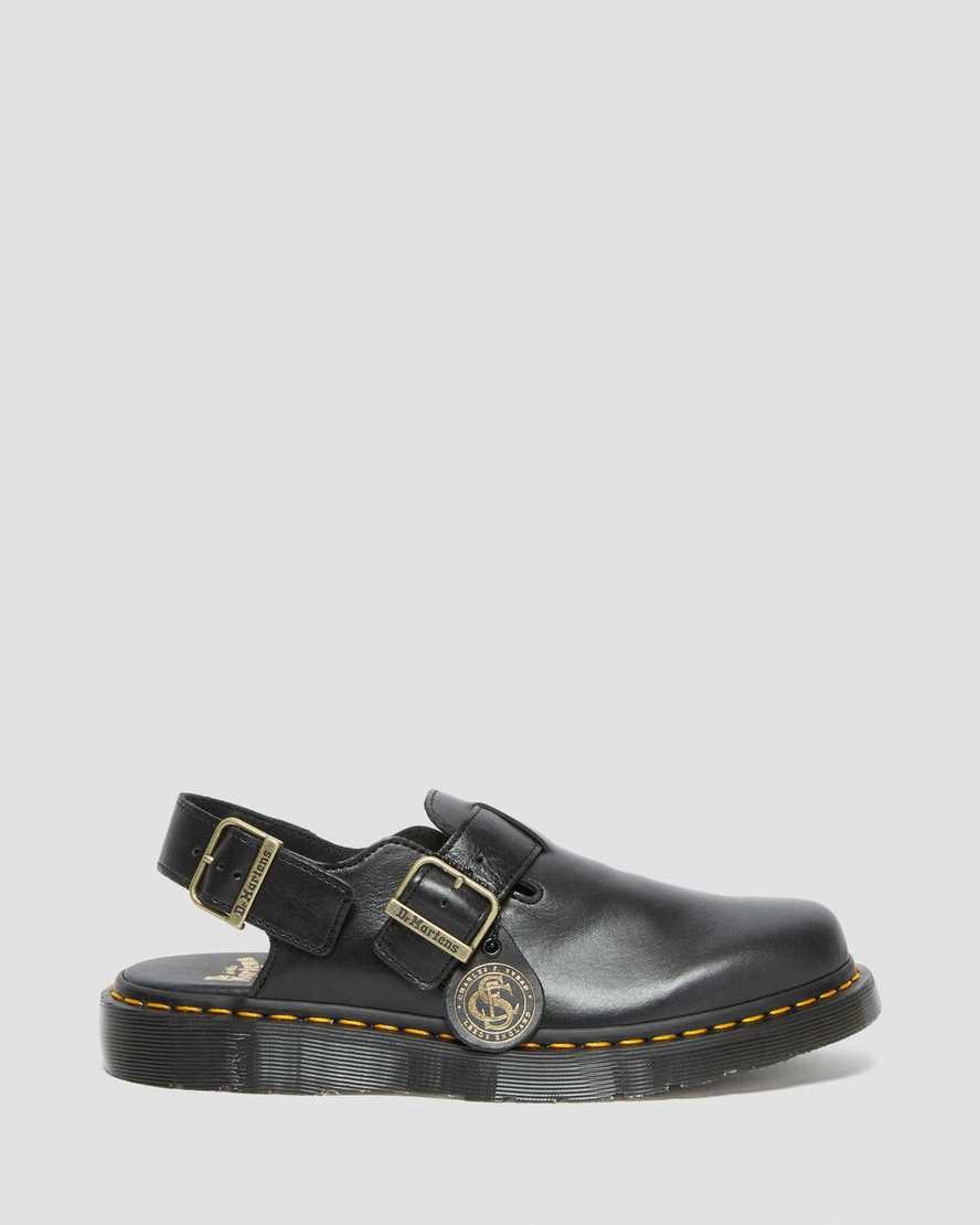 Sandalias Dr Martens Jorge Made in England Leather Slingbacks Hombre Negras  España |  47318-JFEO
