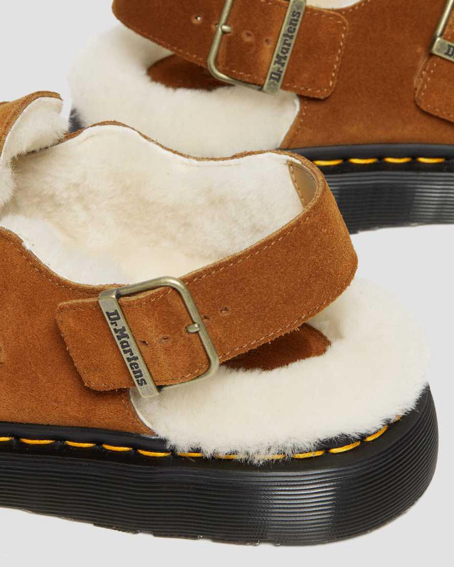 Sandalias Dr Martens Jorge Made in England Shearling Slingback Mule Hombre Marrones  España |  84709-WLHK